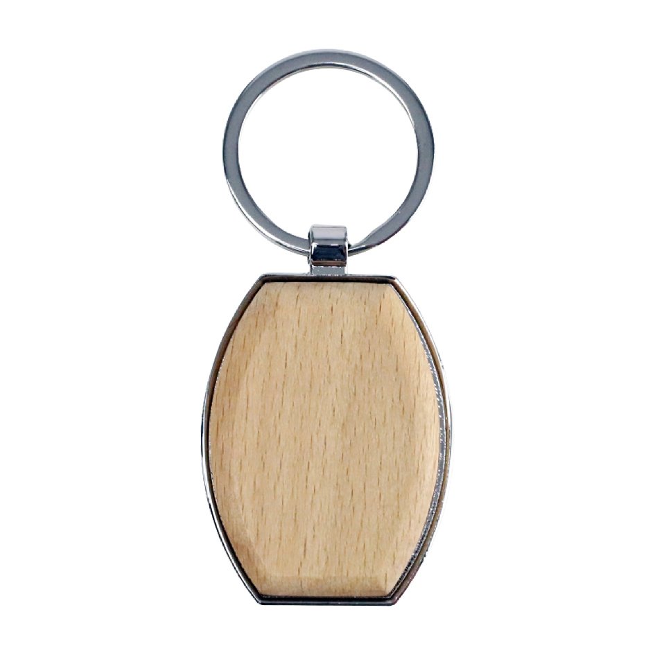 Metal Keychain with Bamboo Model 15-01