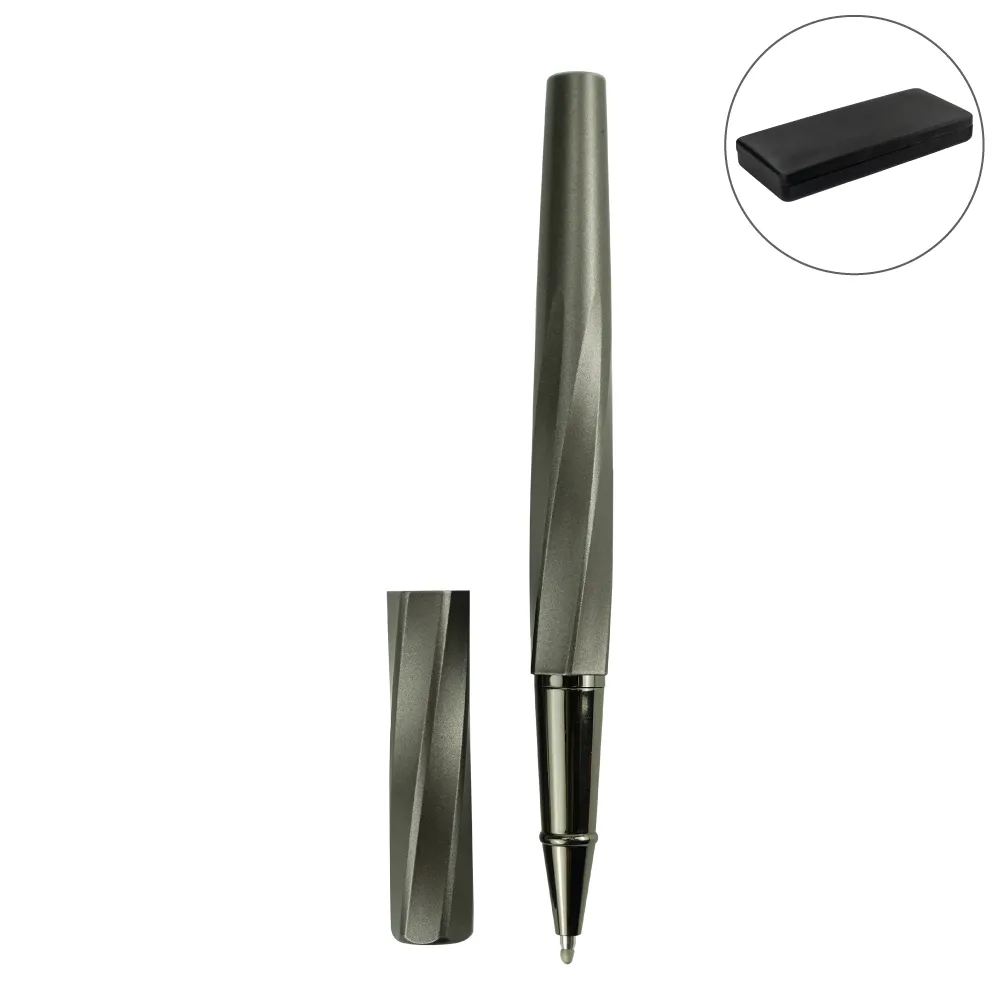 Rollerball-Pens-Swirl-Design-in-Gunmetal-Finish-with-PU-Leather-Box-PN62-Blank